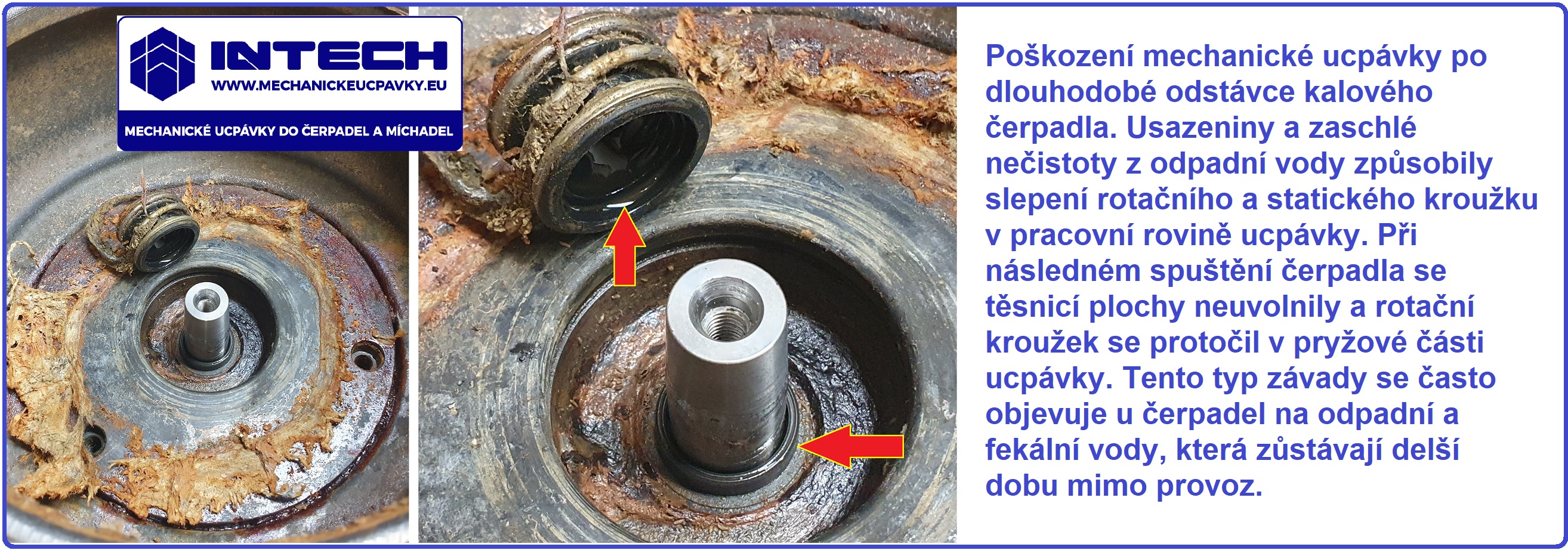 Poškození mechanické ucpávky. rešení je řídící jednotka CONTROL nebo frekvenční měnič ECOPOWER